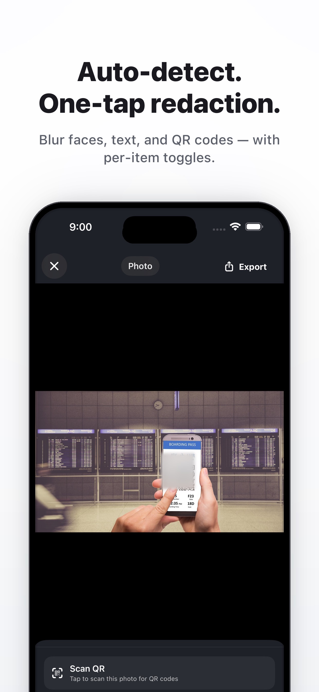 SafeToPost export setup with privacy options for sharing